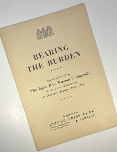 Bearing the Burden-Churchill Speech