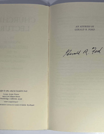 Churchill Lecture: Signed by Ford