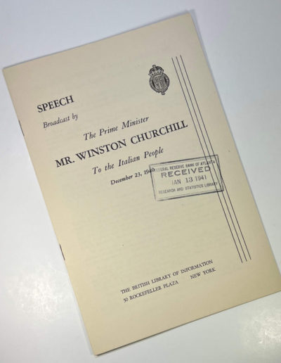 Churchill Speech: To the Italian People, Dec 23 1940