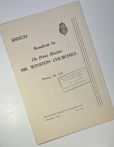 Churchill Speech Feb 9, 1941