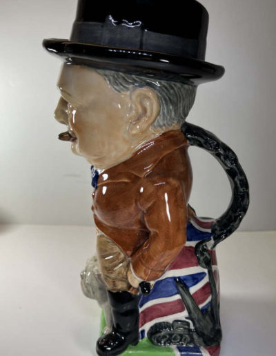 Churchill Burleigh Ware Toby Jug, Brown Jacket: side view