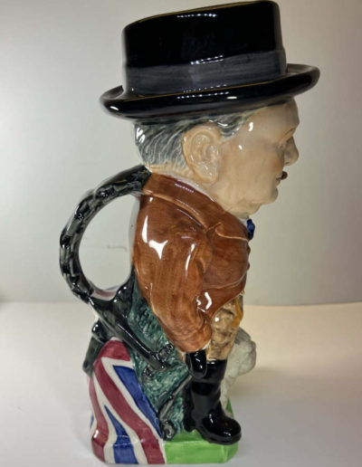 Churchill Burleigh Ware Toby Jug, Brown Jacket: side view