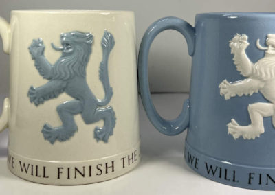 2 Matching Churchill Wedgwood mugs tankards blue & white