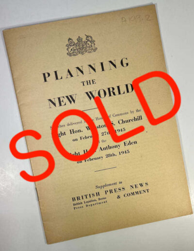 Planning The New World - Winston Churchill: SOLD