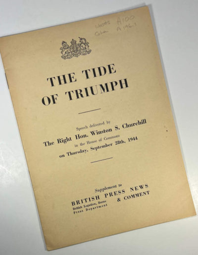 The Tide of Triumph: Churchill Speech