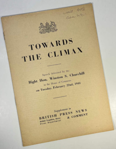 Towards the Climax: Churchill Speech