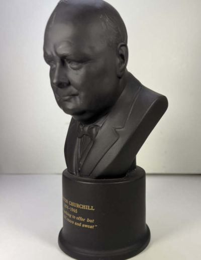 Winston Churchill: Wedgwood Centenary Black Basalt Bust, side view