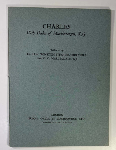 Charles IXth Duke of Marlborough Pamphlet
