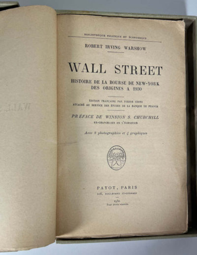 Wall Street- Histoire de la Bourse: Title Page
