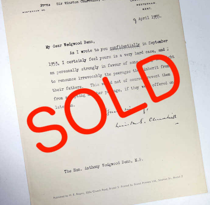 Churchill’s Published Letter to Anthony Wedgwood Benn