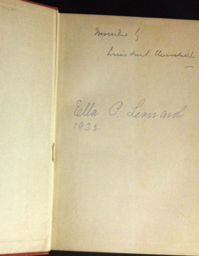 Churchill's Inscription In His Book: My Early Life
