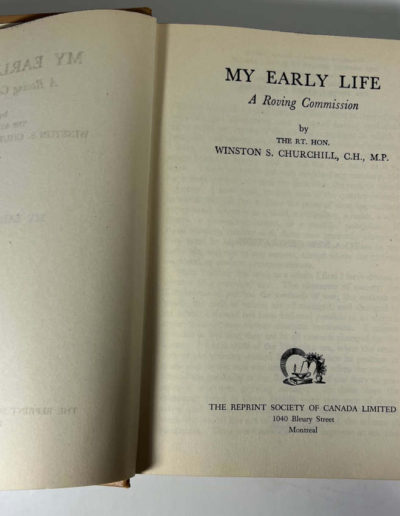 My Early Life + Dustjacket: Title Page