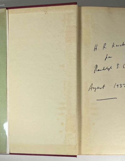 My Early Life by Winston Churchill: Randolph Churchill Inscription