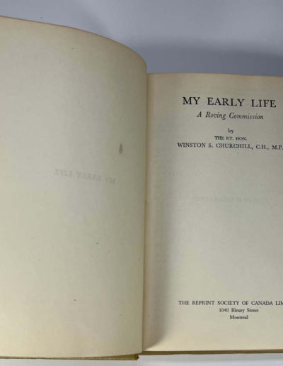 My Early Life by Churchill: Reprint Society of Canada - Title Page