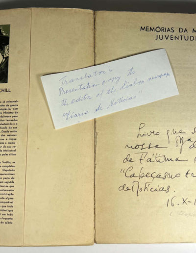 My Early Life by Churchill: Portuguese Edition with Translator's Inscription