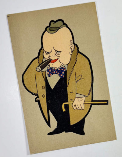 Dutch Postcard: Winston Churchill Caricature