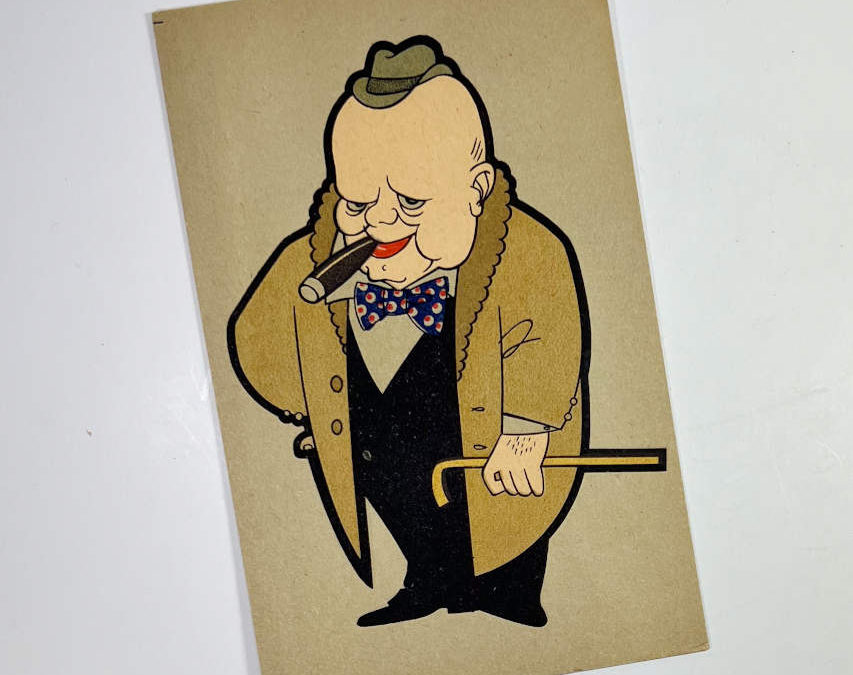 Winston Churchill Caricature – Dutch Postcard