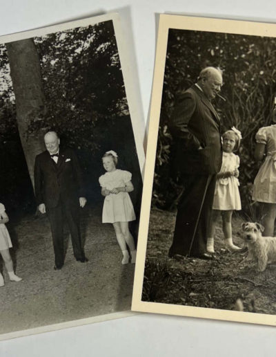 Postcards #1 & #2: WSC with 2 daughters of the Dutch Royal Family, 1946