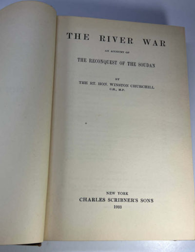 The River War by Winston Churchill: Title Page