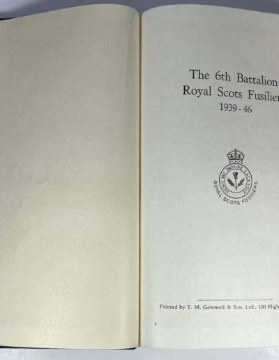 6th Battalion Royal Scots Fusiliers: Title Page