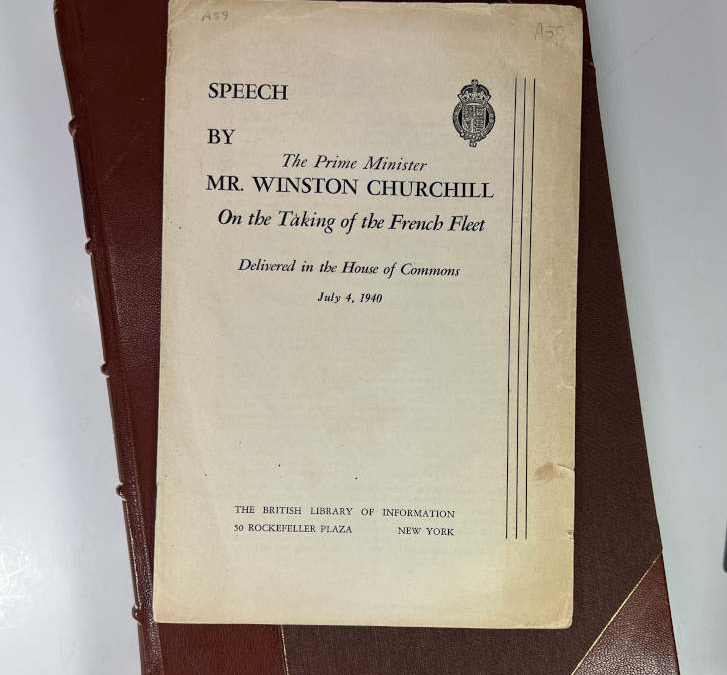 Churchill Speech: On the Taking of the French Fleet. July 4th, 1940