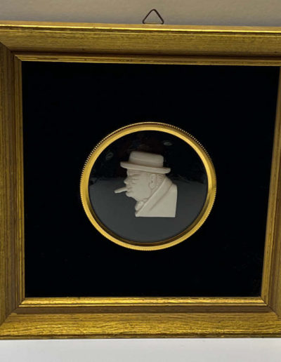 Framed Churchill Bust in Ivory
