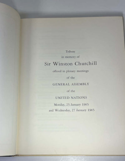 IN MEMORIAM Title Page: W S Churchill