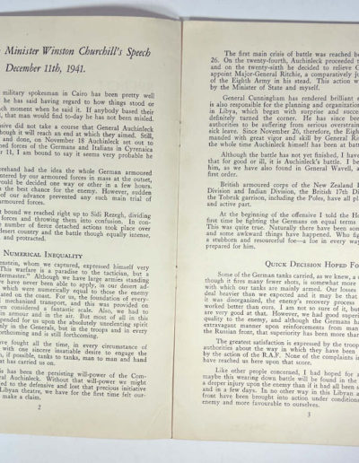 Text of Prime Minister Churchill's Speech Dec 11, 1941