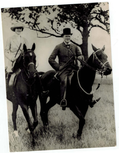 Photograph of Winston Churchill & Clementine on Horses in Hyde Park