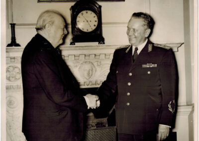 Photograph: Winston Churchill shaking hands with Tito