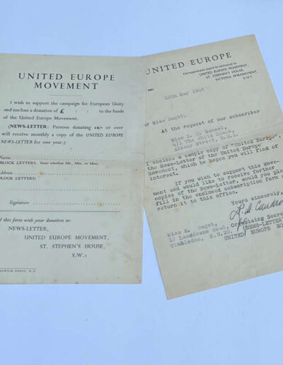 Subscription Letter with European Movement and the Council of Europe