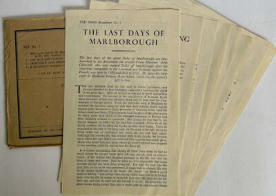 TIMES Broadsheets #1-8 including Churchill's The Last Days of Marlborough