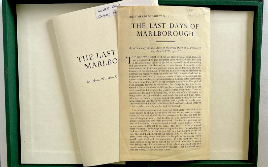 The Last Days of Marlborough: Winston Churchill