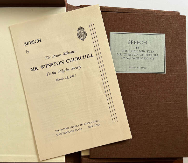 Churchill Speech: To The Pilgrim Society, March 18, 1941