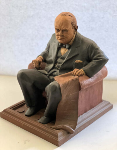 Seated Figure of Winston Churchill (Side View) by Sculptor, Tom Clark