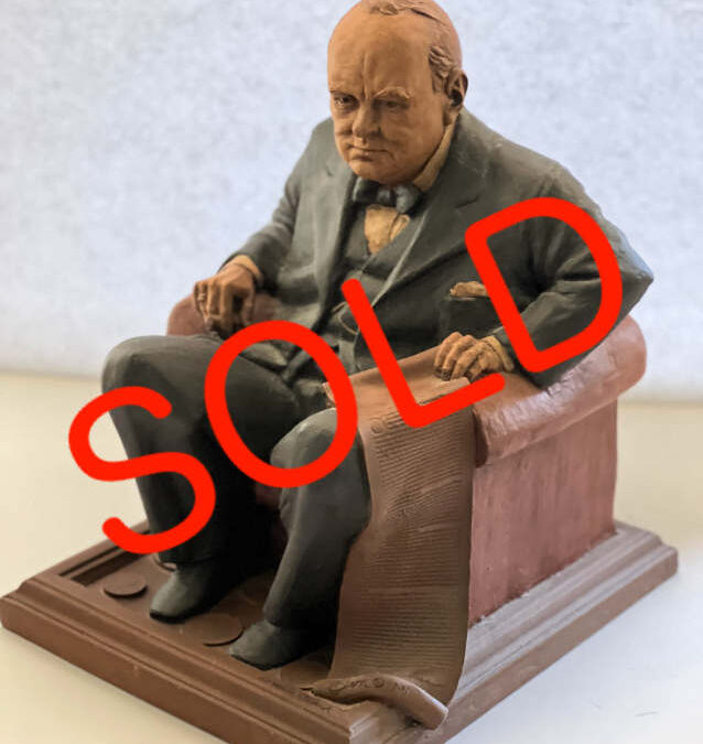 Seated Figure of Winston Churchill by Tom Clark