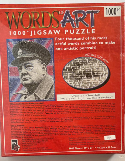 Winston Churchill Jigsaw Puzzle - 4000 Words (Back of Box)