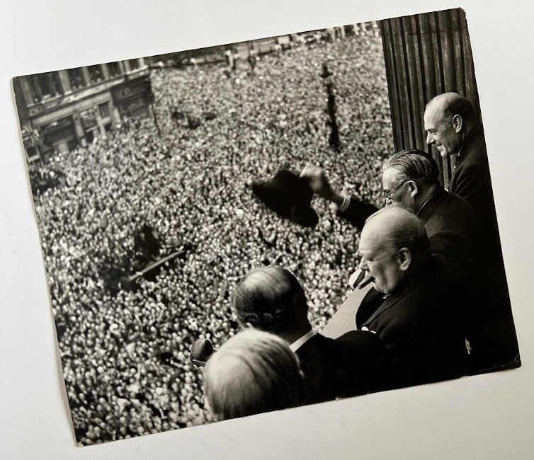 V. E. Day Photo: Winston Churchill Whitehall Balcony