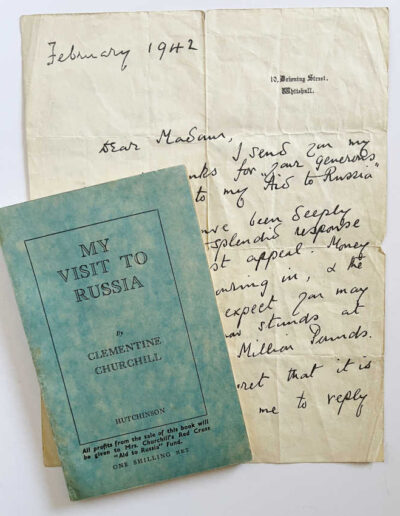 Clementine Churchill Facsimile Letter + Book