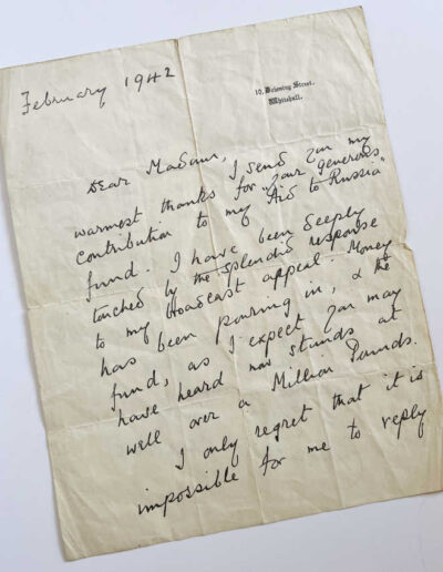 Clementine Churchill Facsimile Letter: P1