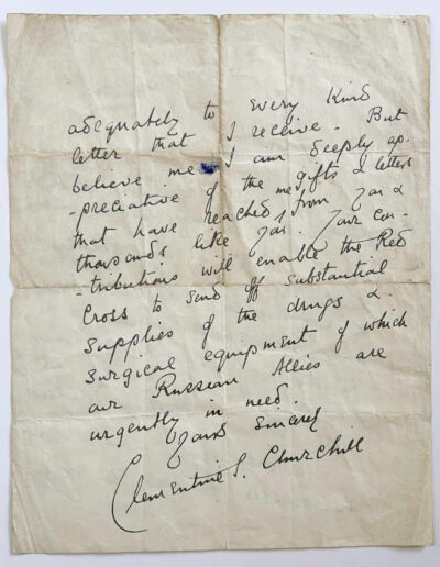 Clementine Churchill Facsimile Letter: P2