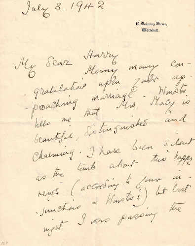 Signed Letter: Clementine Churchill