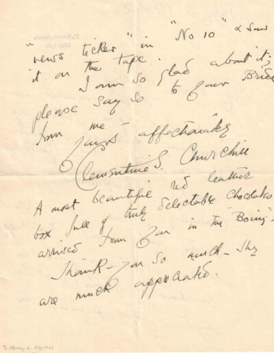 Clementine Churchill Letter p2