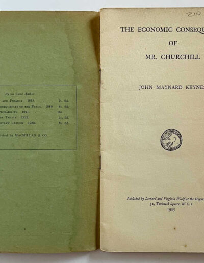 Economic Consequences of Mr. Churchill: Title Page