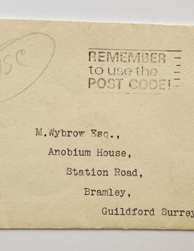 Envelope: Clementine Churchill's Letter to M Wybrow