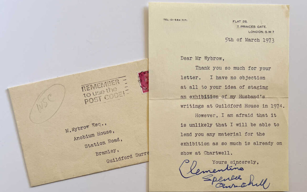 Clementine Churchill Letter to M. Wybrow