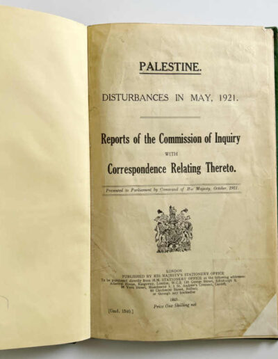 PALESTINE: Pamphlet Title Page