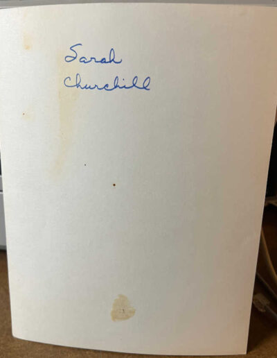 Sarah Churchill Photo - Signature on Back