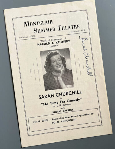 Sarah Churchill Signed Theater Program