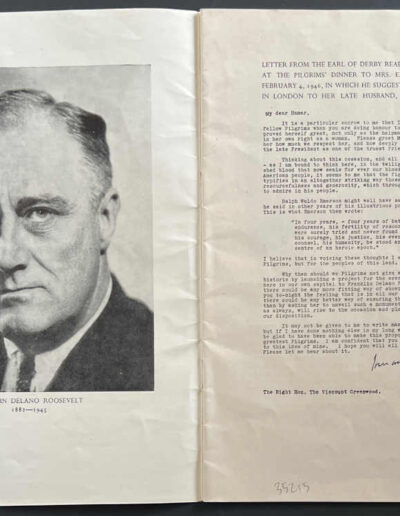 Pamphlet: Britain’s Memorial to Franklin Roosevelt, p1